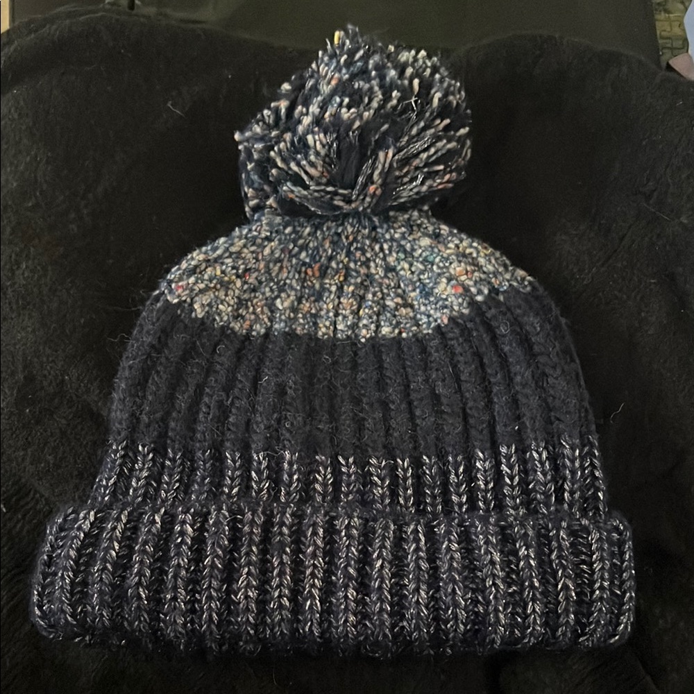 Jcrew Navy Knit Pom-Pom Beanie - NWT